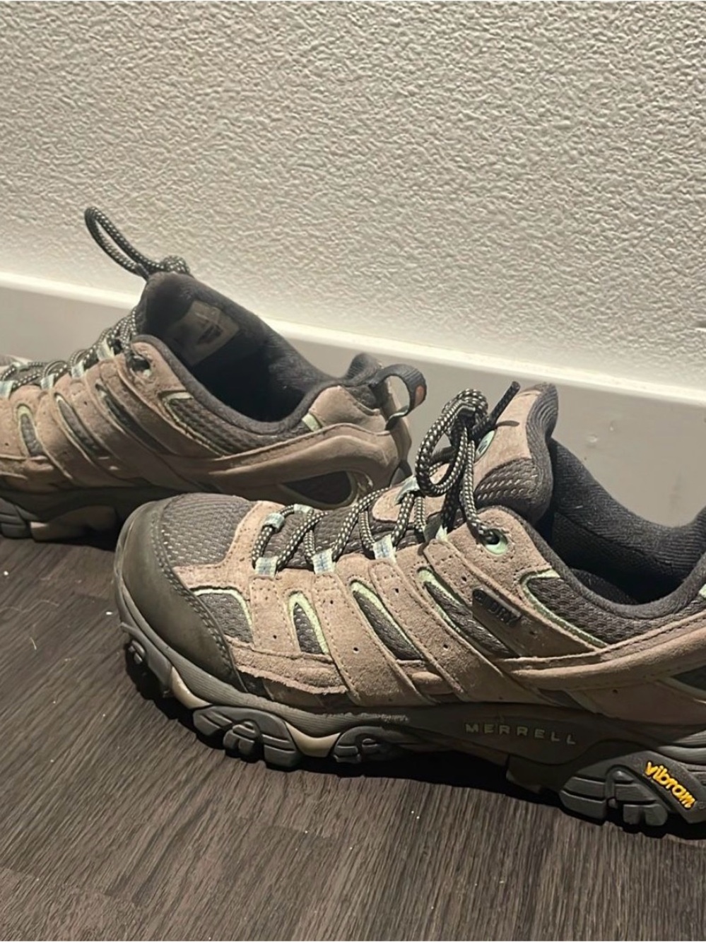 Merrell Women's Taupe and Gray Hiking Sneakers - Picture 2 of 7